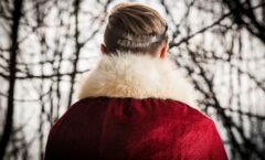 person wearing red and white coat